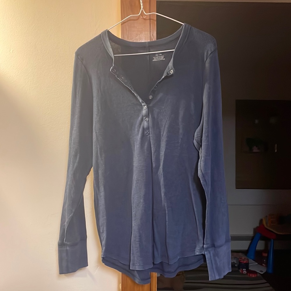 Aerie XXL Thermal Long Sleeve Blue